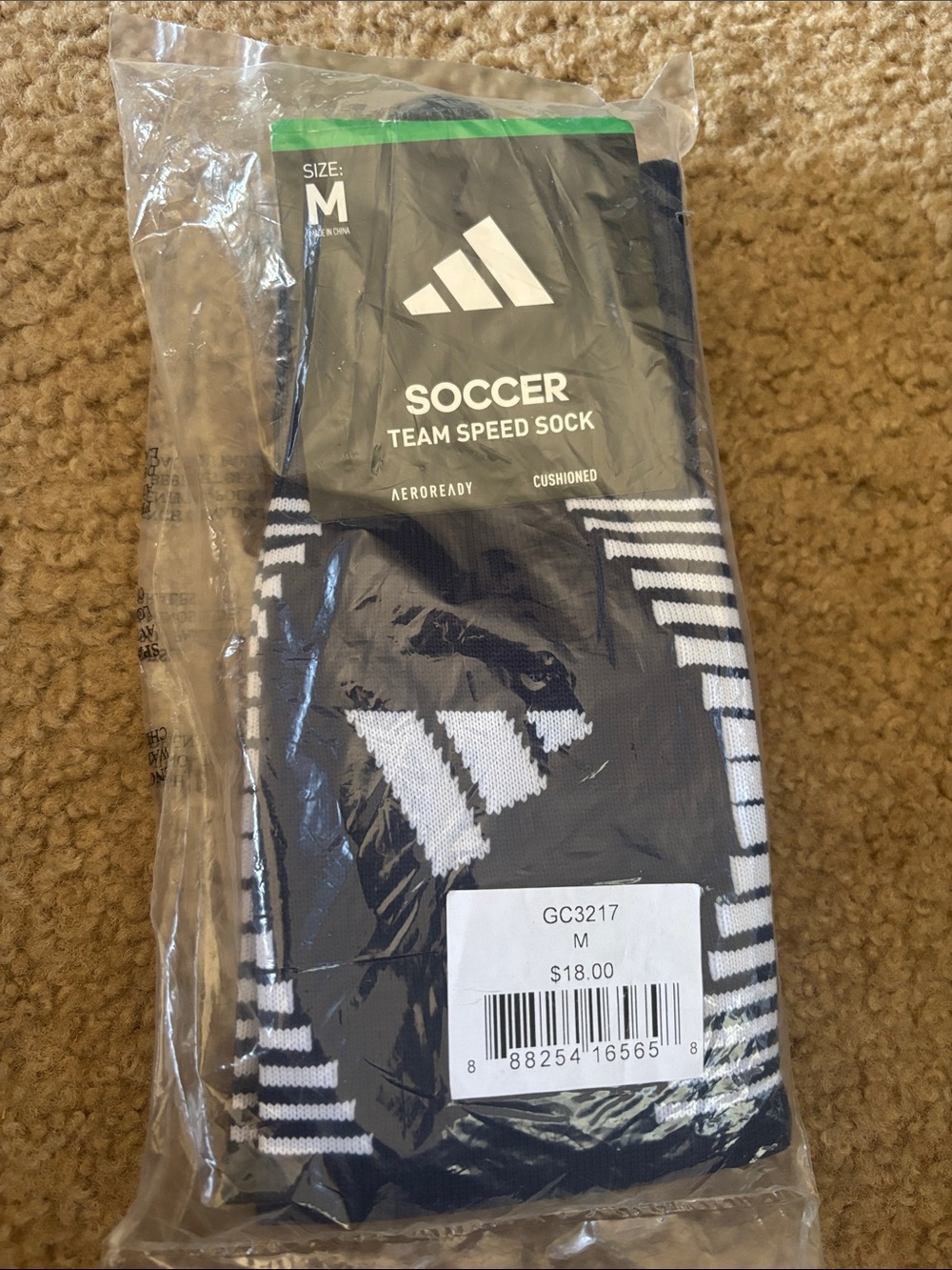 adidas Black and White Soccer Team Speed Socks